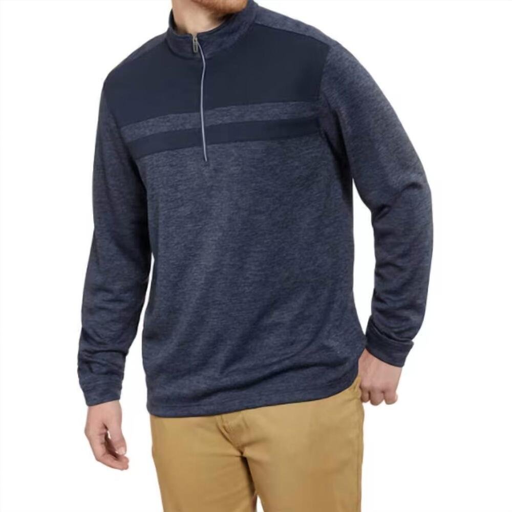 NEW BOLLÉ men's performance 1/4 zip long sleeve pullover sweatshirt in dress blu